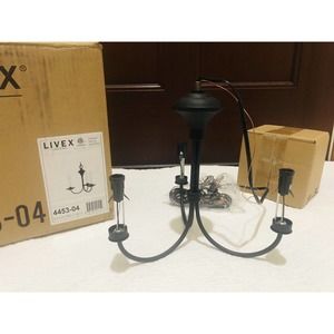 Livex Heritage 3 Light Black Chandelier NEW ITEM OPEN BOX RETAIL 170.00